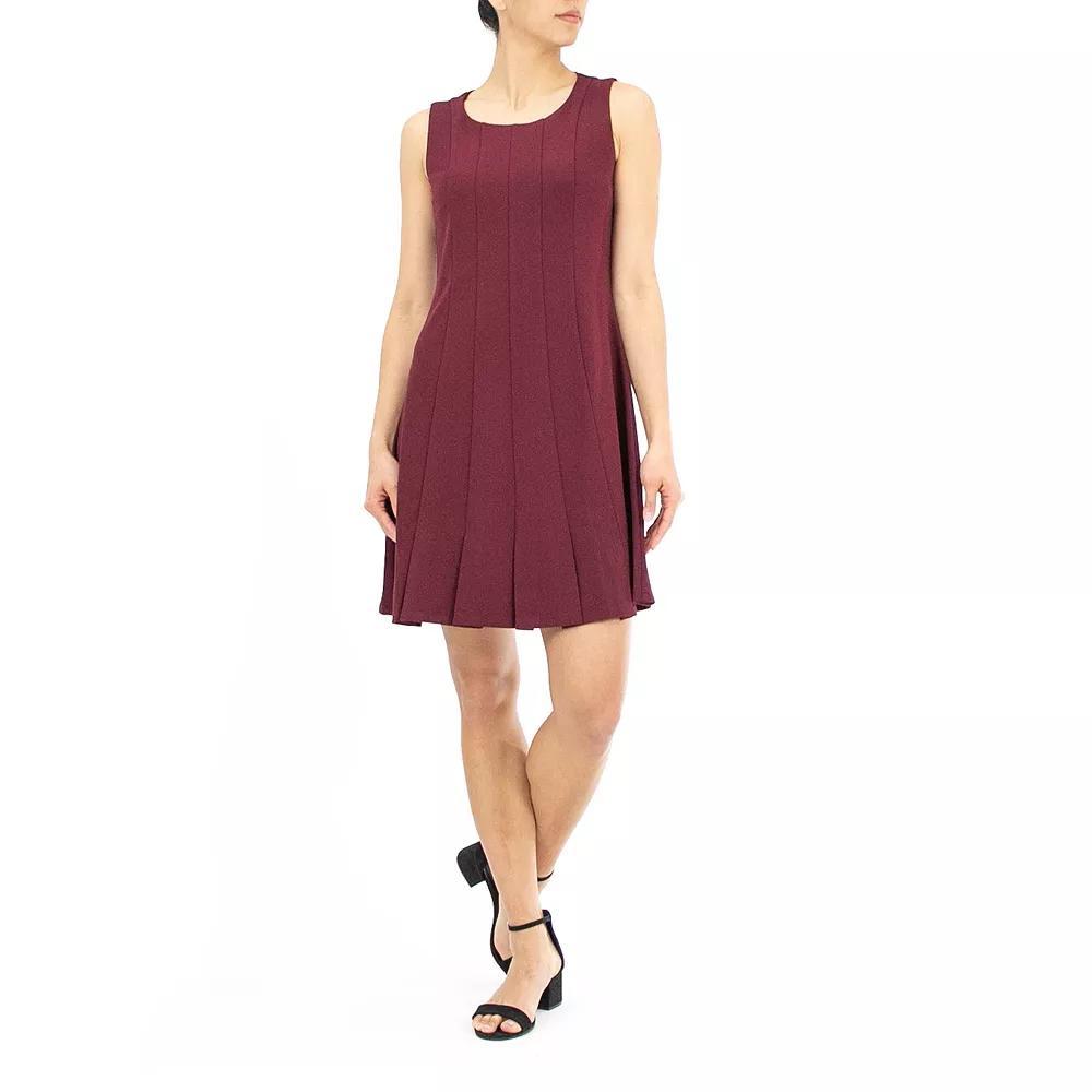 Women's Nina Leonard Pleated Sheath Dress, Size: Medium, Red Product Image