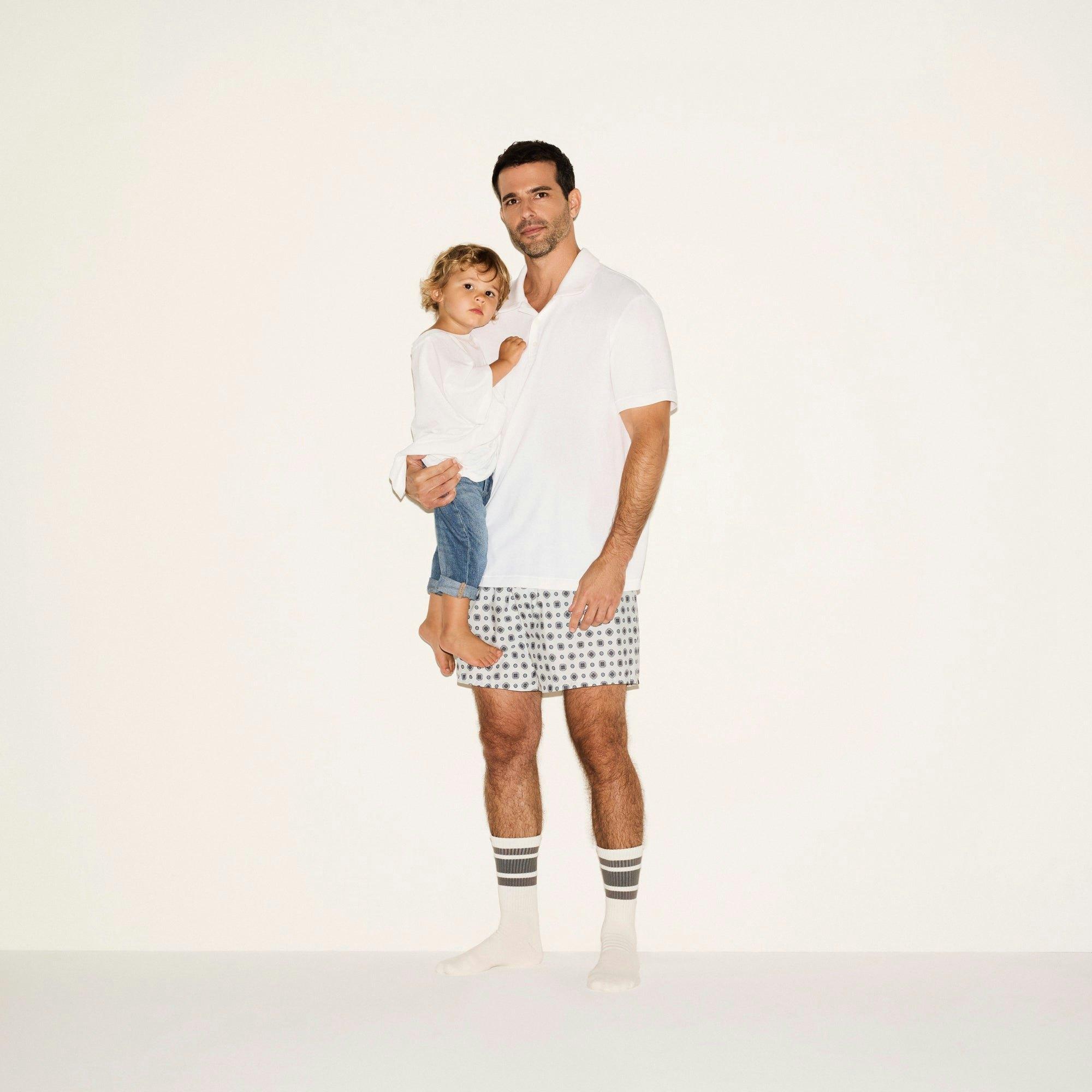 SKIMS COTTON MENS RELAXED POLO | CHALK Product Image