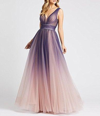 Womens Gradient V-Neck Ballgown Product Image