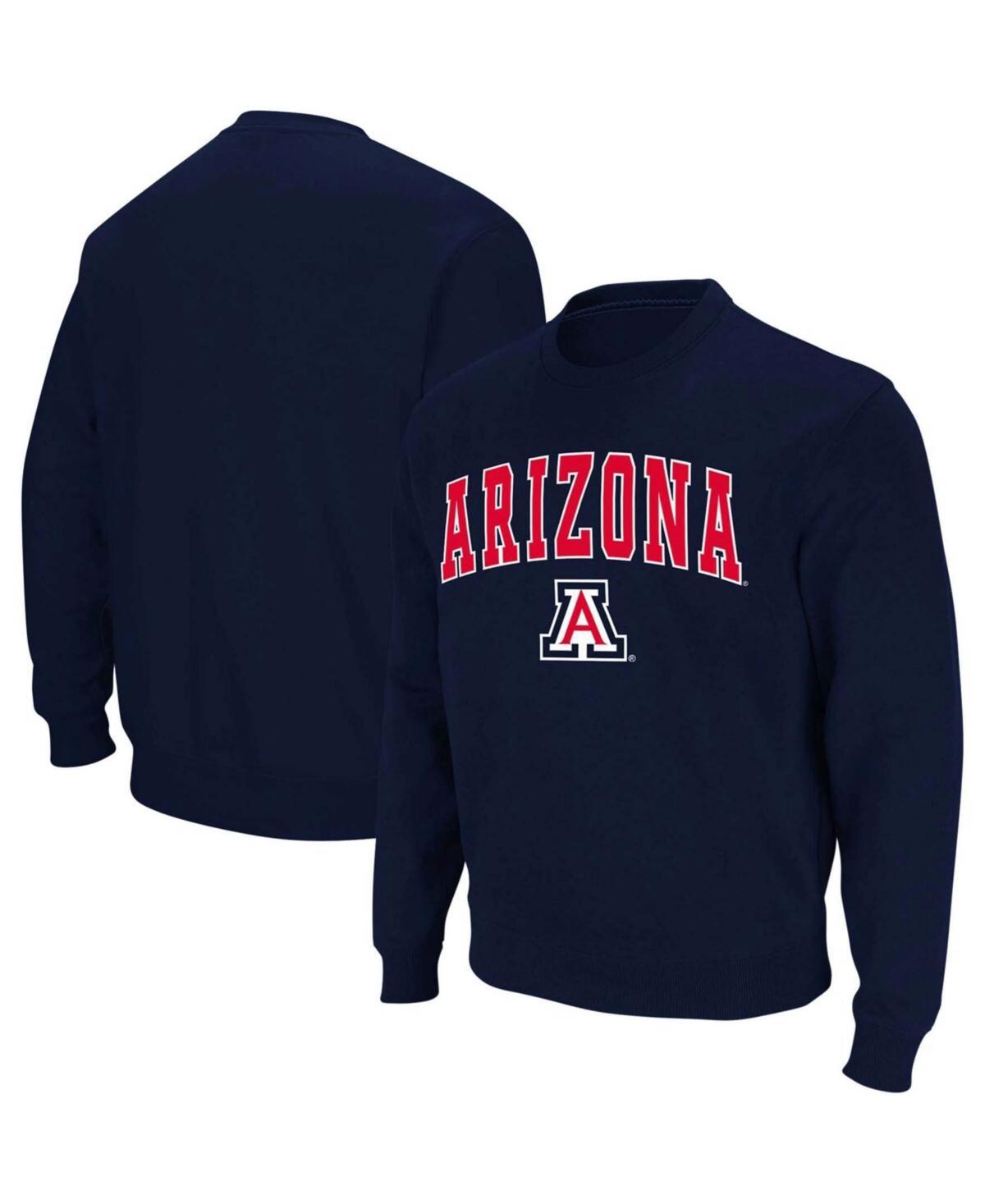 Men's Colosseum White Arizona Wildcats Arch & Logo Crew Neck Sweatshirt, Size: 3XL Product Image