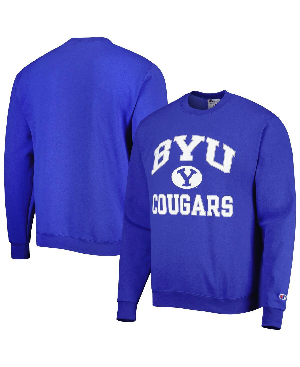 Men's Champion Royal BYU Cougars High Motor Pullover Sweatshirt, Size: 2XL, Blue Product Image