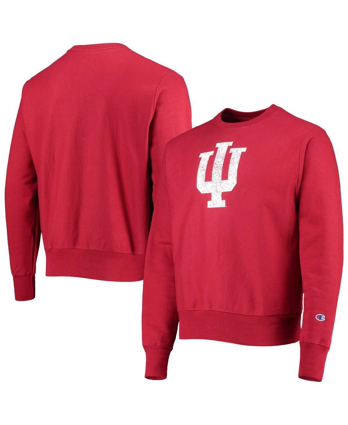 Men's Champion Crimson Indiana Hoosiers Vault Logo Reverse Weave Pullover Sweatshirt, Size: Small, Red Product Image