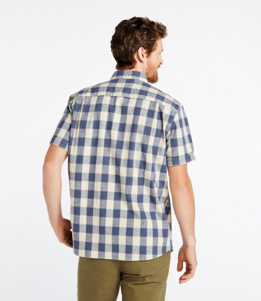 
                            Men's Comfort Stretch® Chambray Shirt, Traditional Untucked Fit, Short-Sleeve, Plaid
                         Product Image