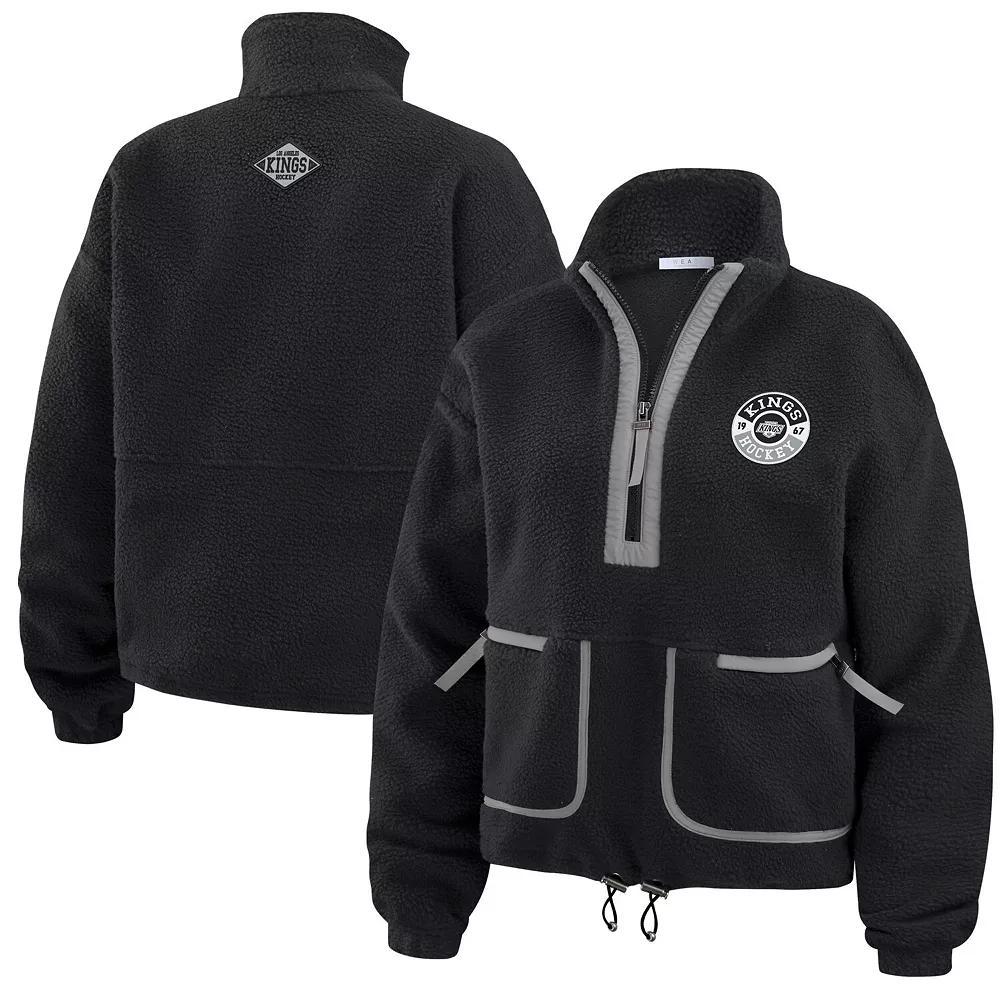 Women's WEAR by Erin Andrews  Black Los Angeles Kings Polar Fleece Half-Zip Jacket, Size: 2XL, Kgs Black Product Image