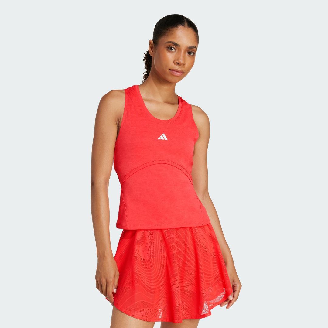 adidas Tennis Pro Climacool Y-Tank Top Semi Lucid Red S Womens Product Image
