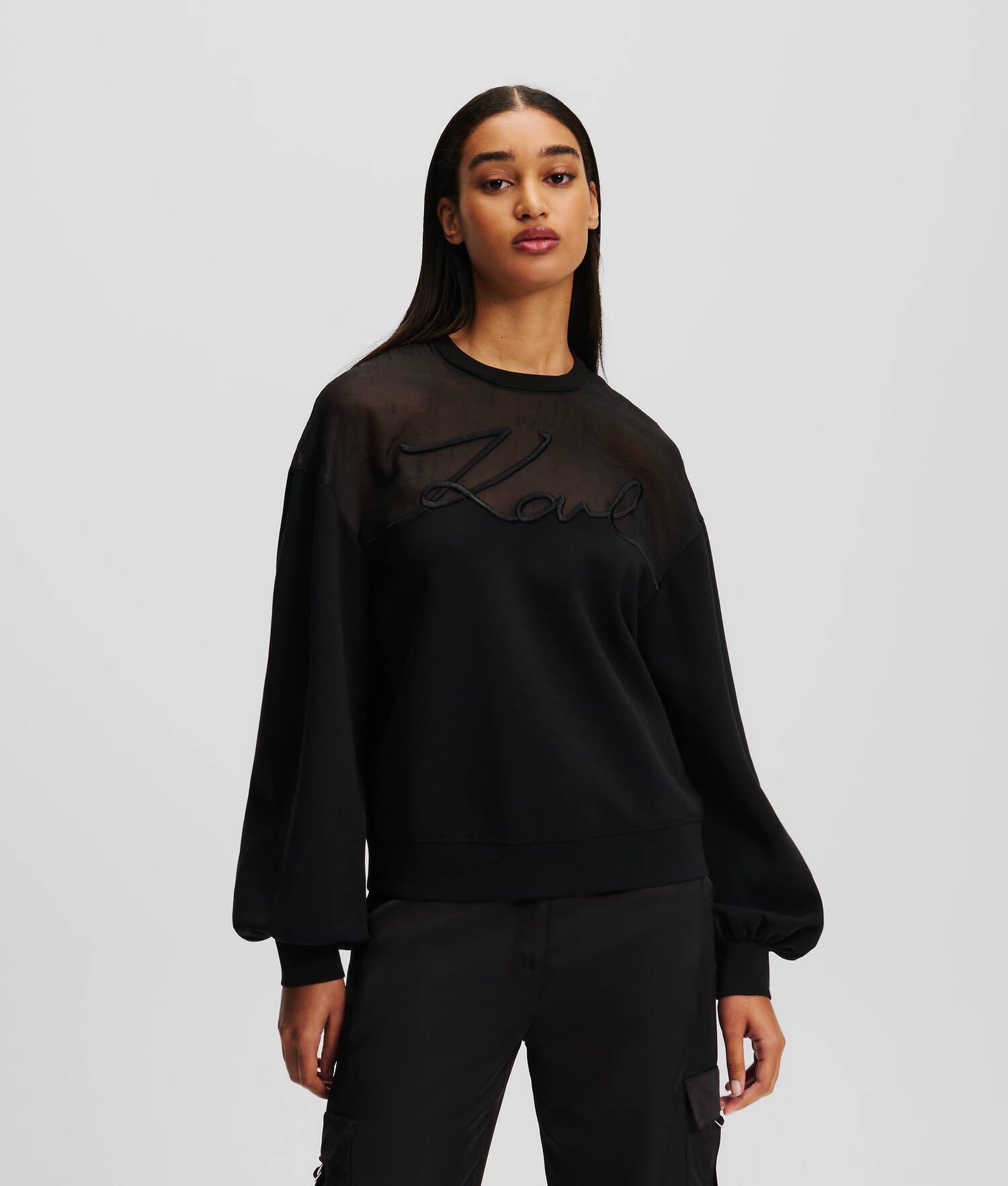 MIXED FABRIC KARL SIGNATURE SWEATSHIRT Product Image