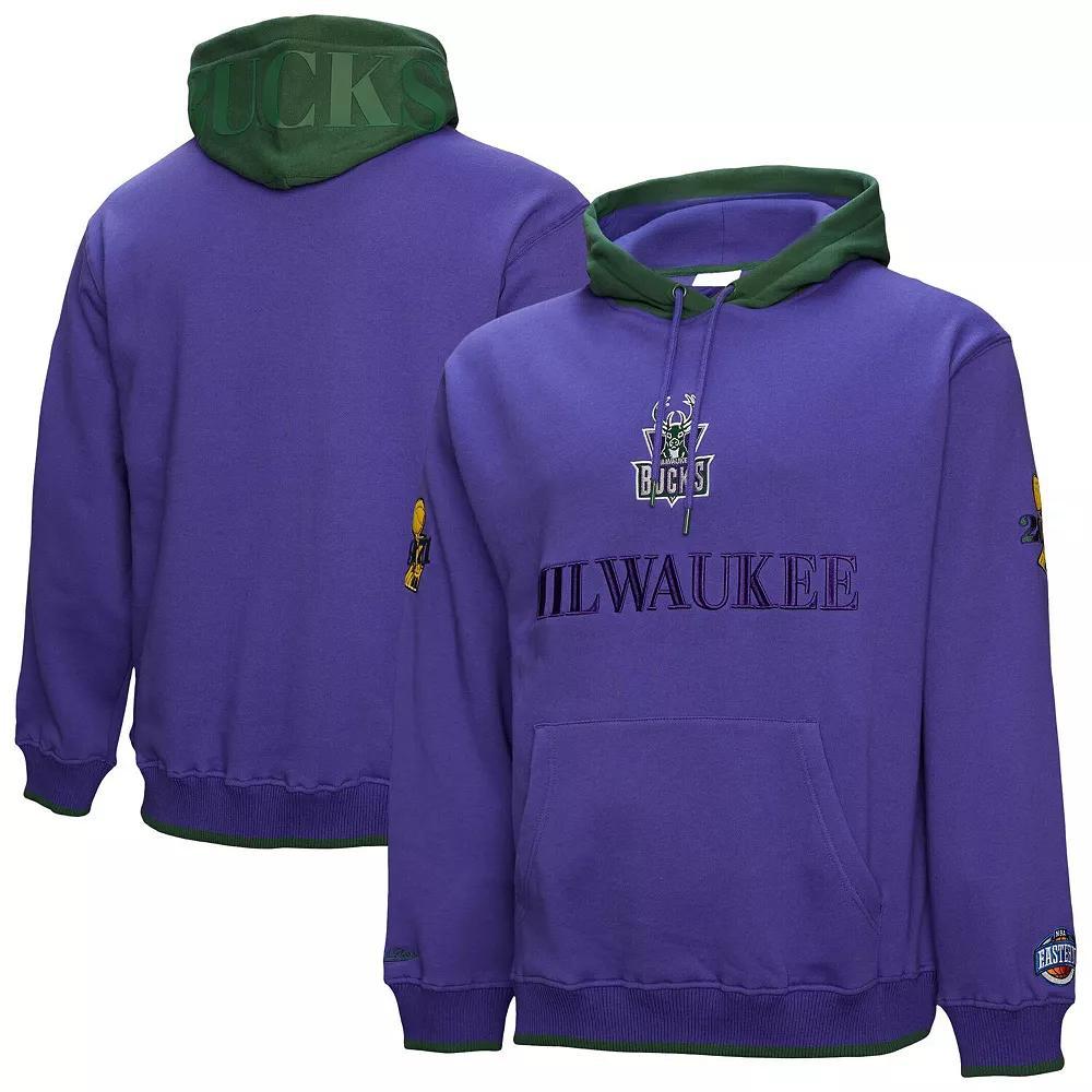 Men's Mitchell & Ness  Purple Milwaukee Bucks Hardwood Classics Team OG 3.0 Pullover Hoodie, Size: Large Product Image