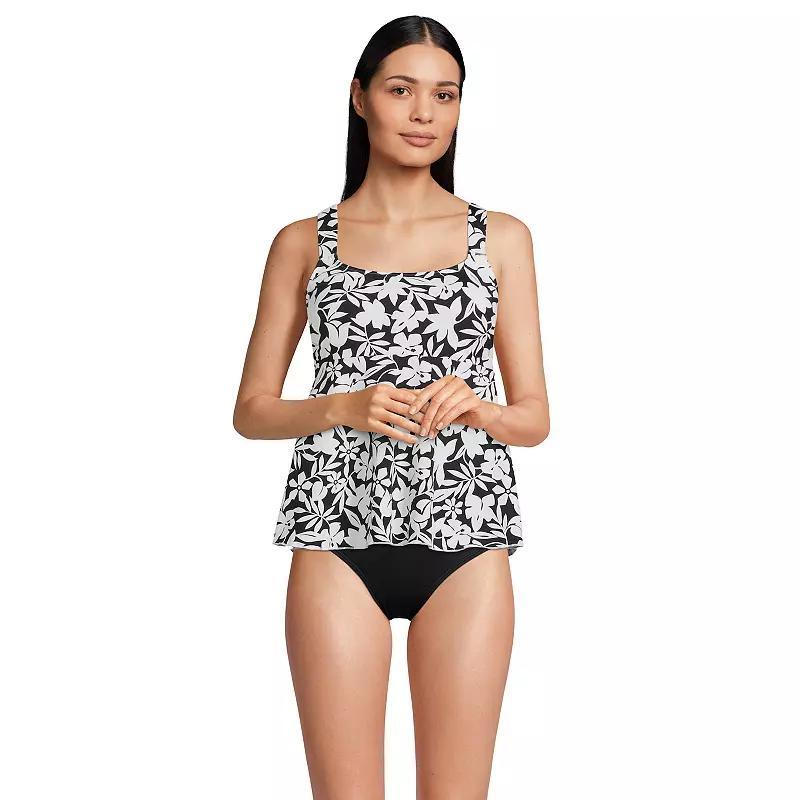 Petite Lands End Comfort Flutter Scoop Neck Tankini Swim Top, Womens Product Image