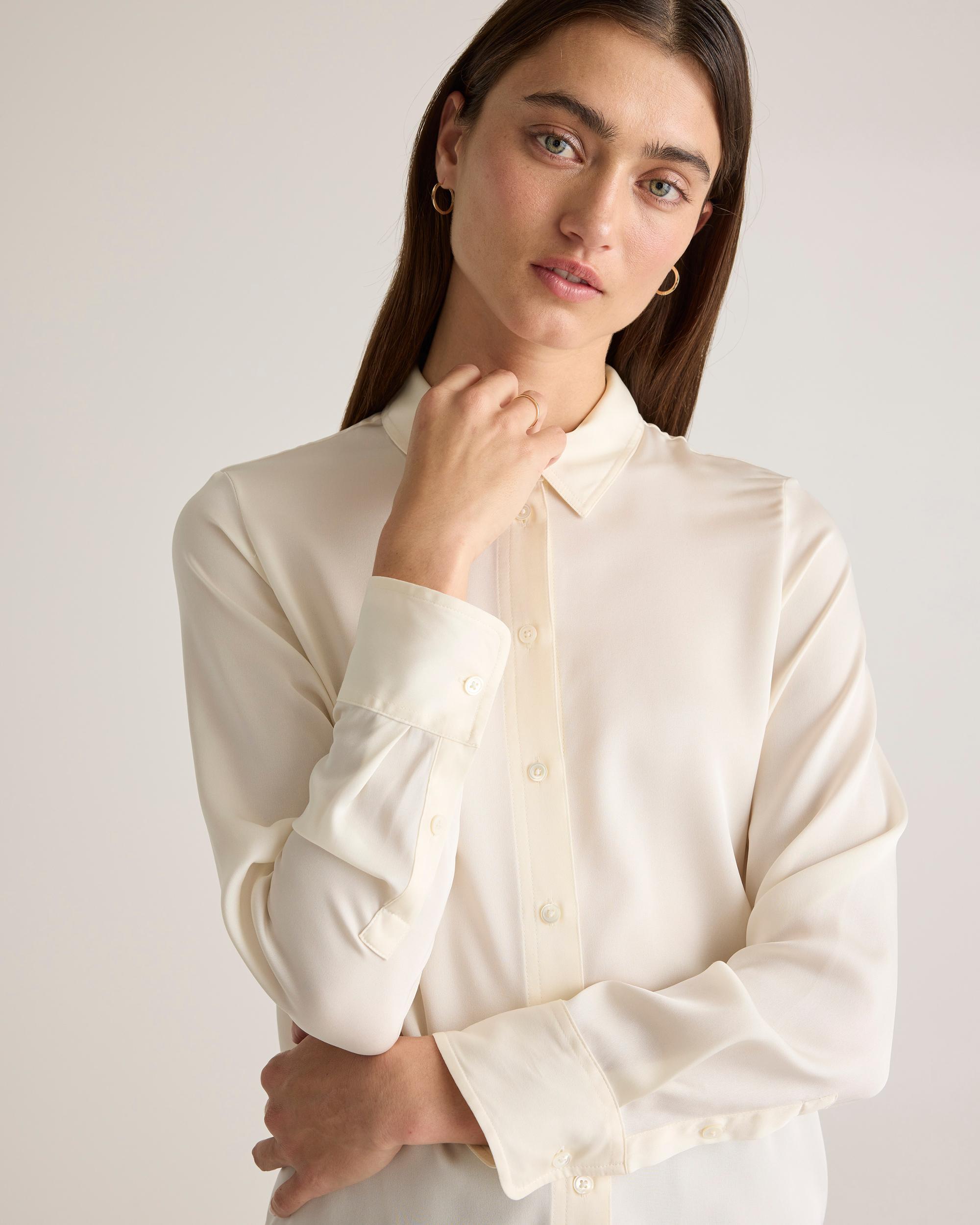 Quince | Women's 100% Washable Silk Stretch Blouse Size XL Product Image