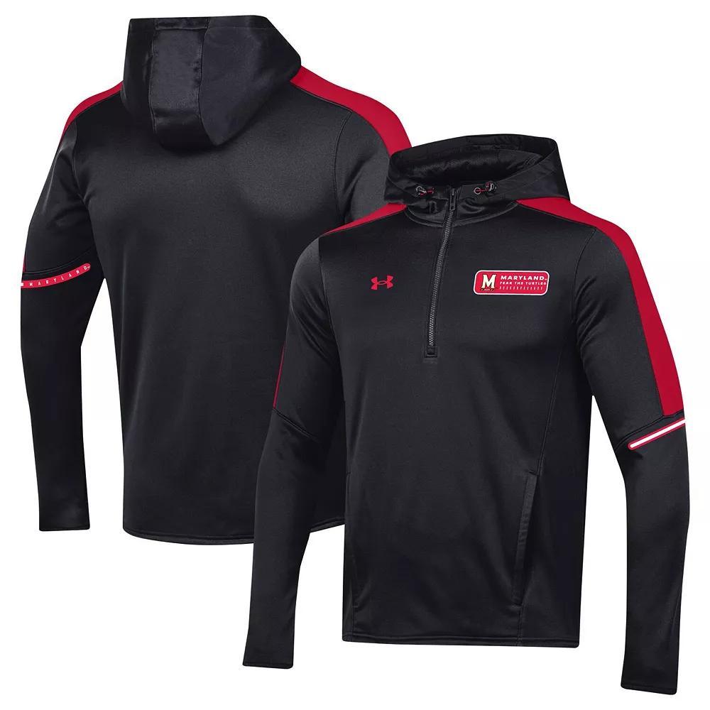 Men's Under Armour Black Maryland Terrapins 2023 Sideline Quarter-Zip Hoodie, Size: 2XL Product Image