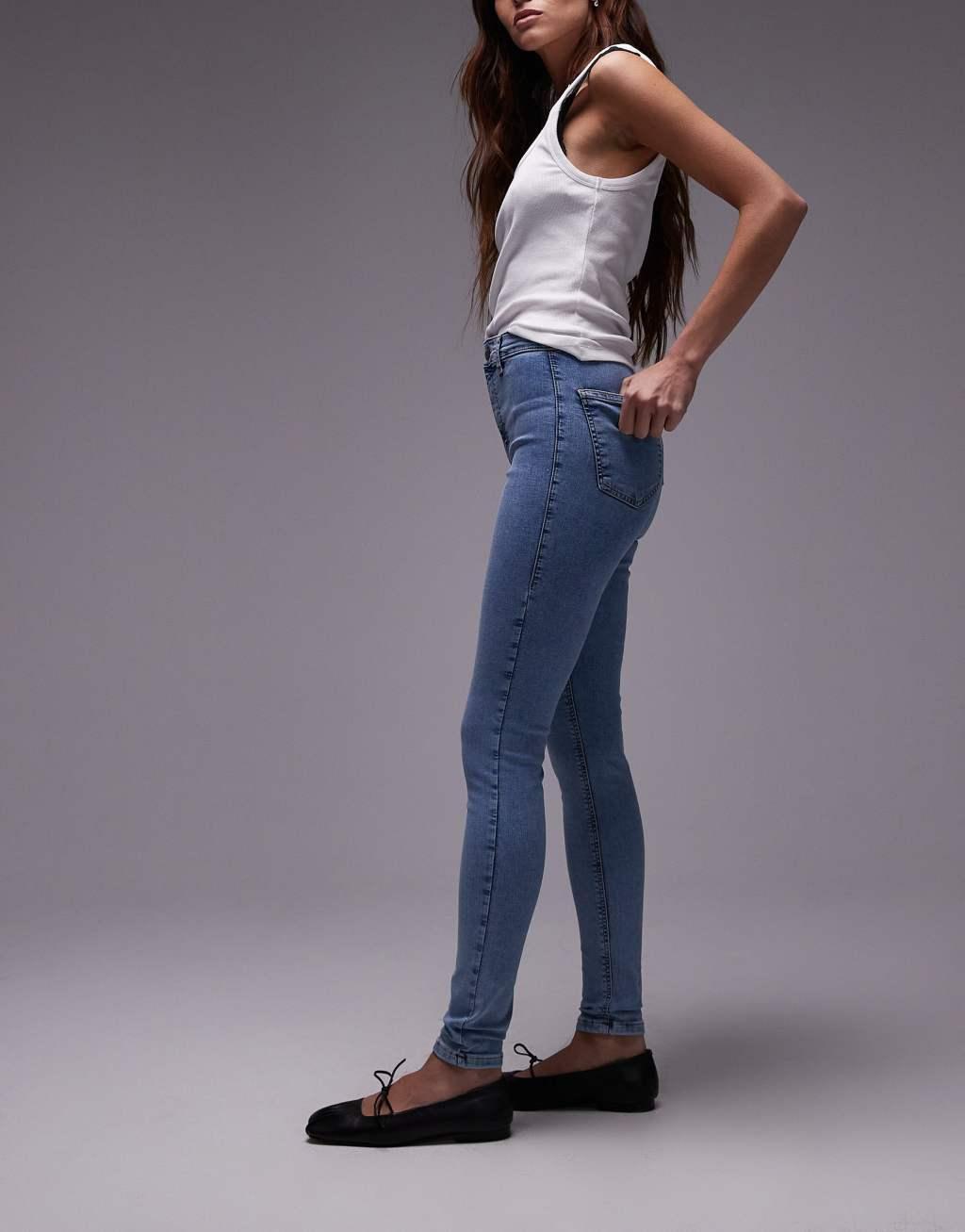 Topshop Joni high rise jean super skinny in bleach Product Image