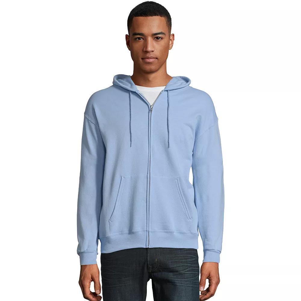 Men's Hanes® EcoSmart Fleece Full-Zip Hooded Jacket, Size: Large, Deep Royal1 Product Image