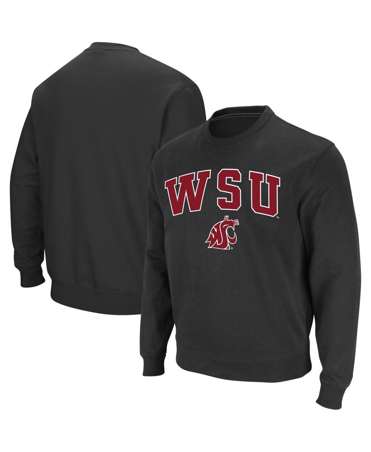 Mens Colosseum Charcoal Washington State Cougars Arch & Logo Crew Neck Sweatshirt Product Image