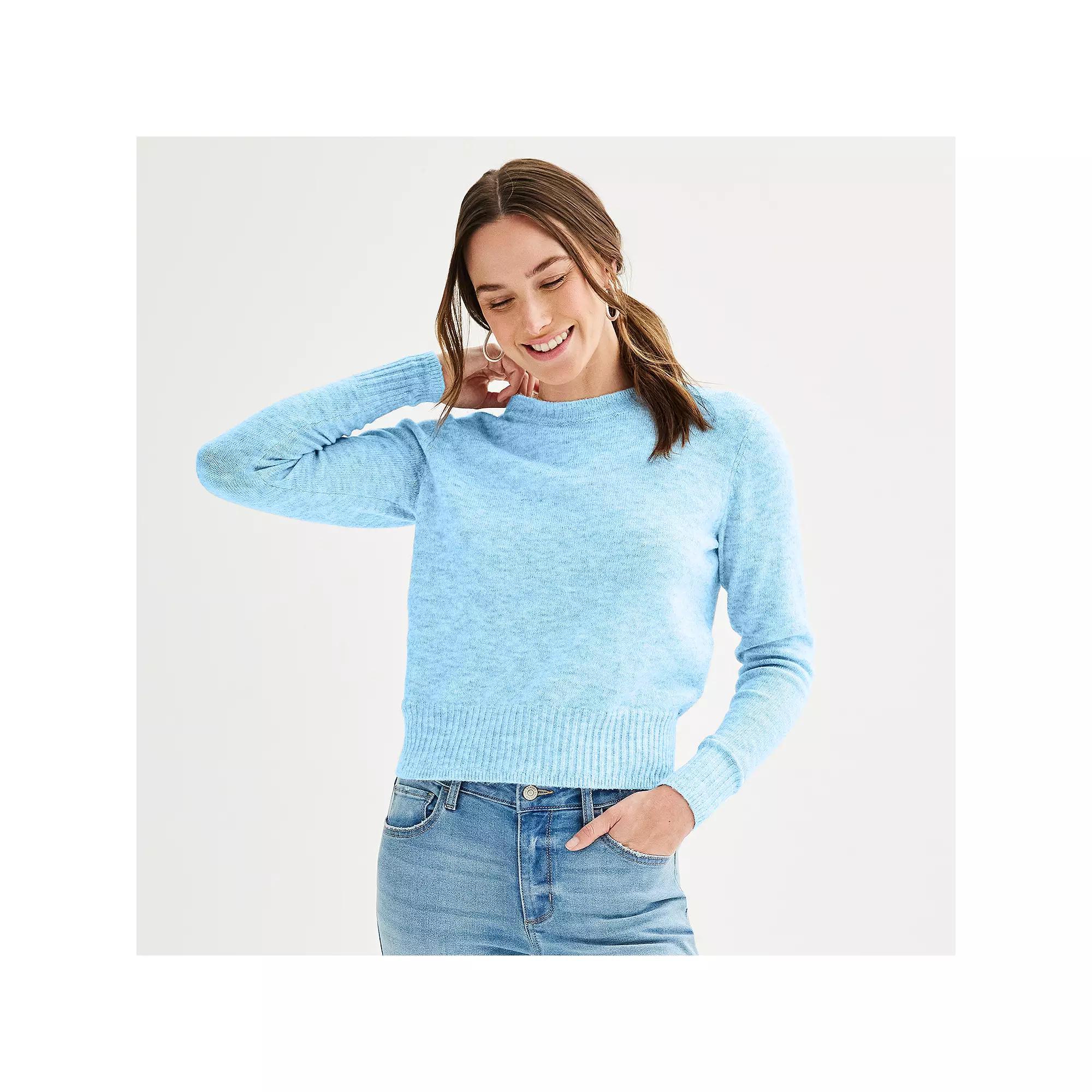 Women's Sonoma Goods For Life® Crewneck Sweater, Size: Small, Pitch Black Product Image