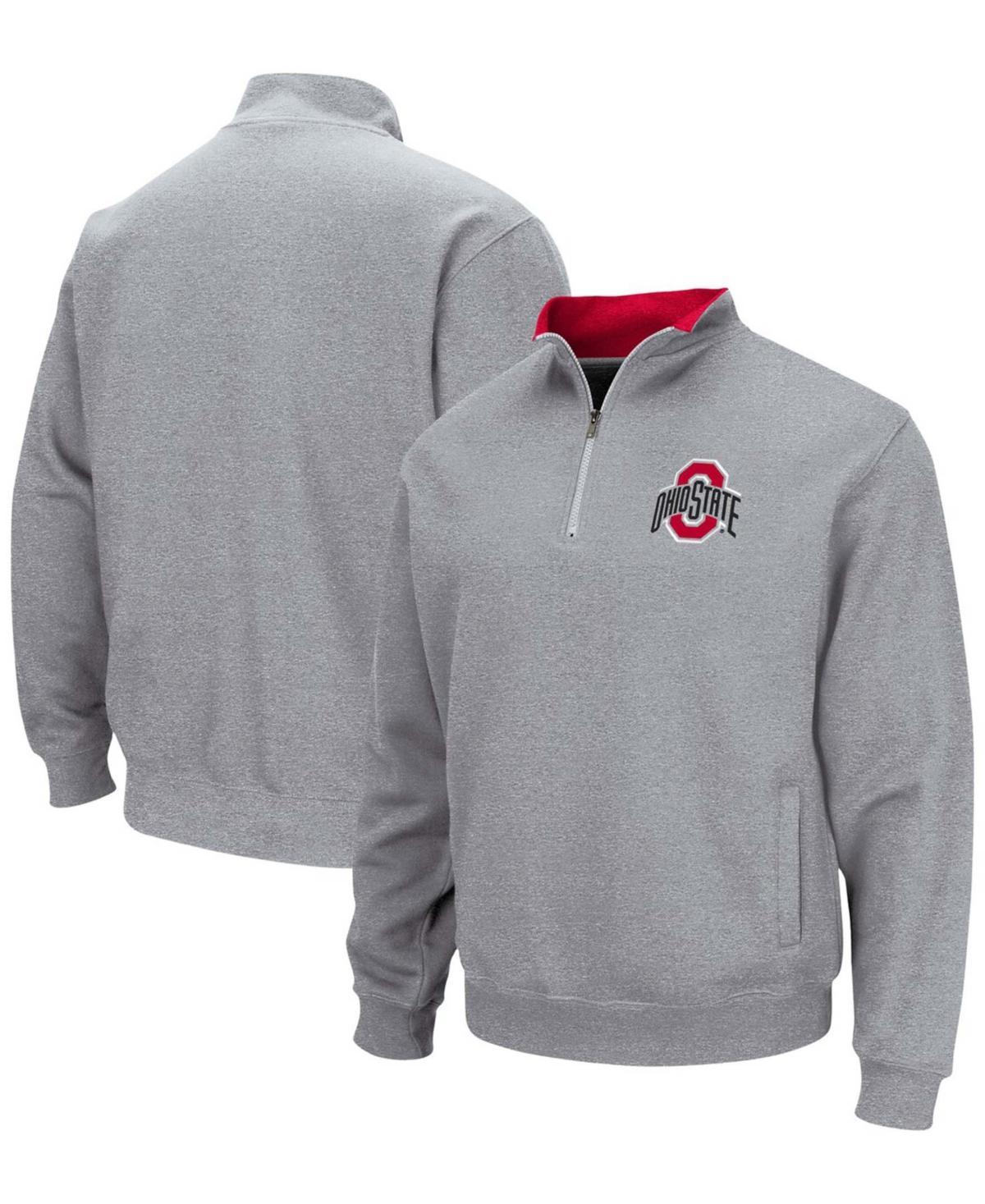 Men's Colosseum Heathered Gray Kansas State Wildcats Tortugas Team Logo Quarter-Zip Jacket, Size: Medium, Grey Product Image