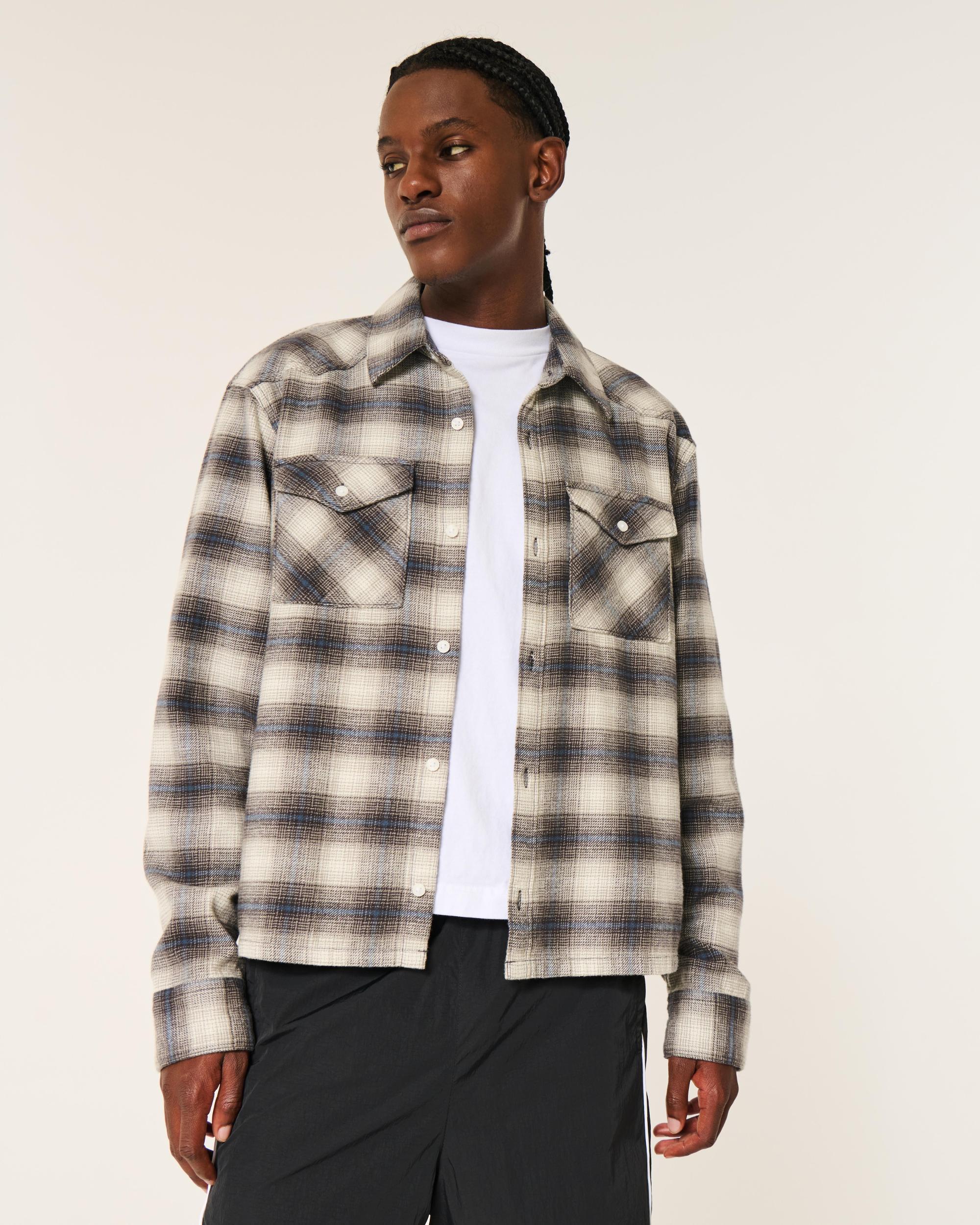 Crop Flannel Shirt Product Image