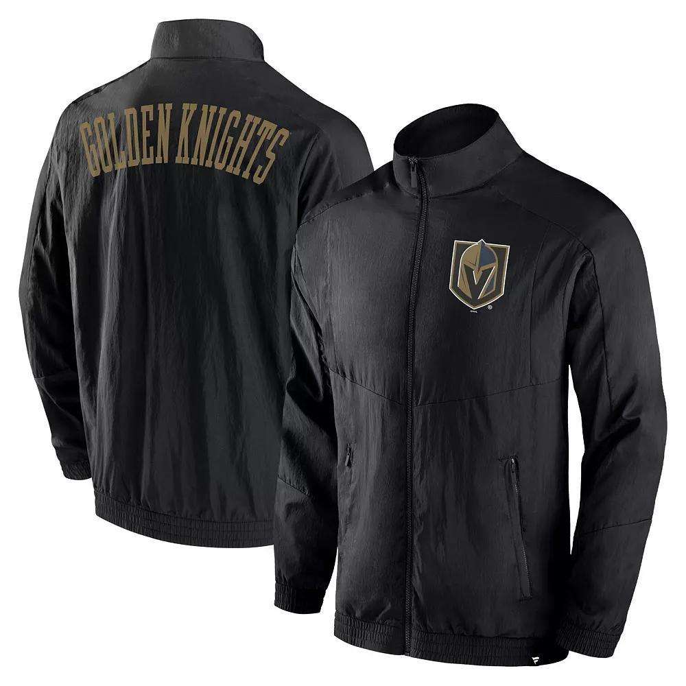 Men's Fanatics Black Vegas Golden Knights Step Up Crinkle Raglan Full-Zip Windbreaker Jacket, Size: XL, Lvk Black Product Image