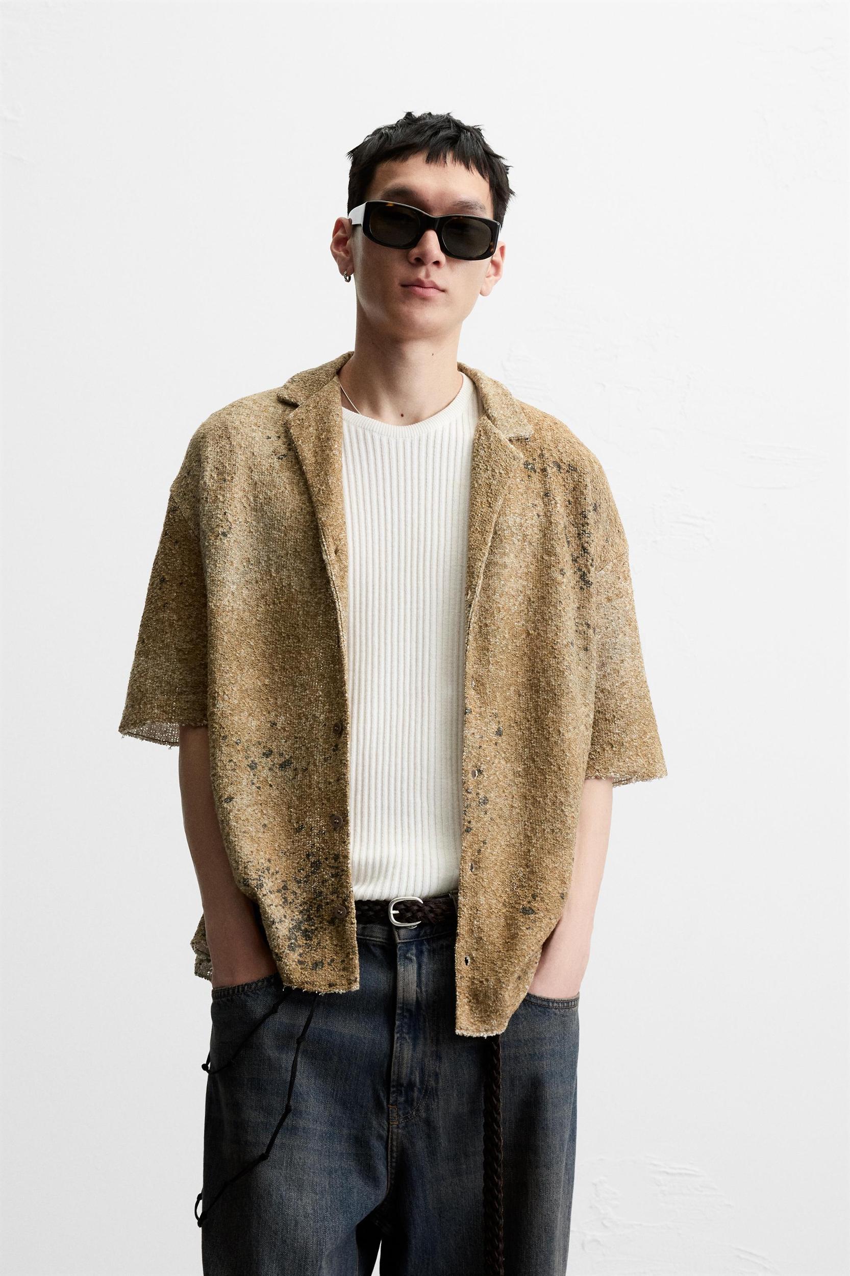 ABSTRACT PRINT KNIT SHIRT Product Image