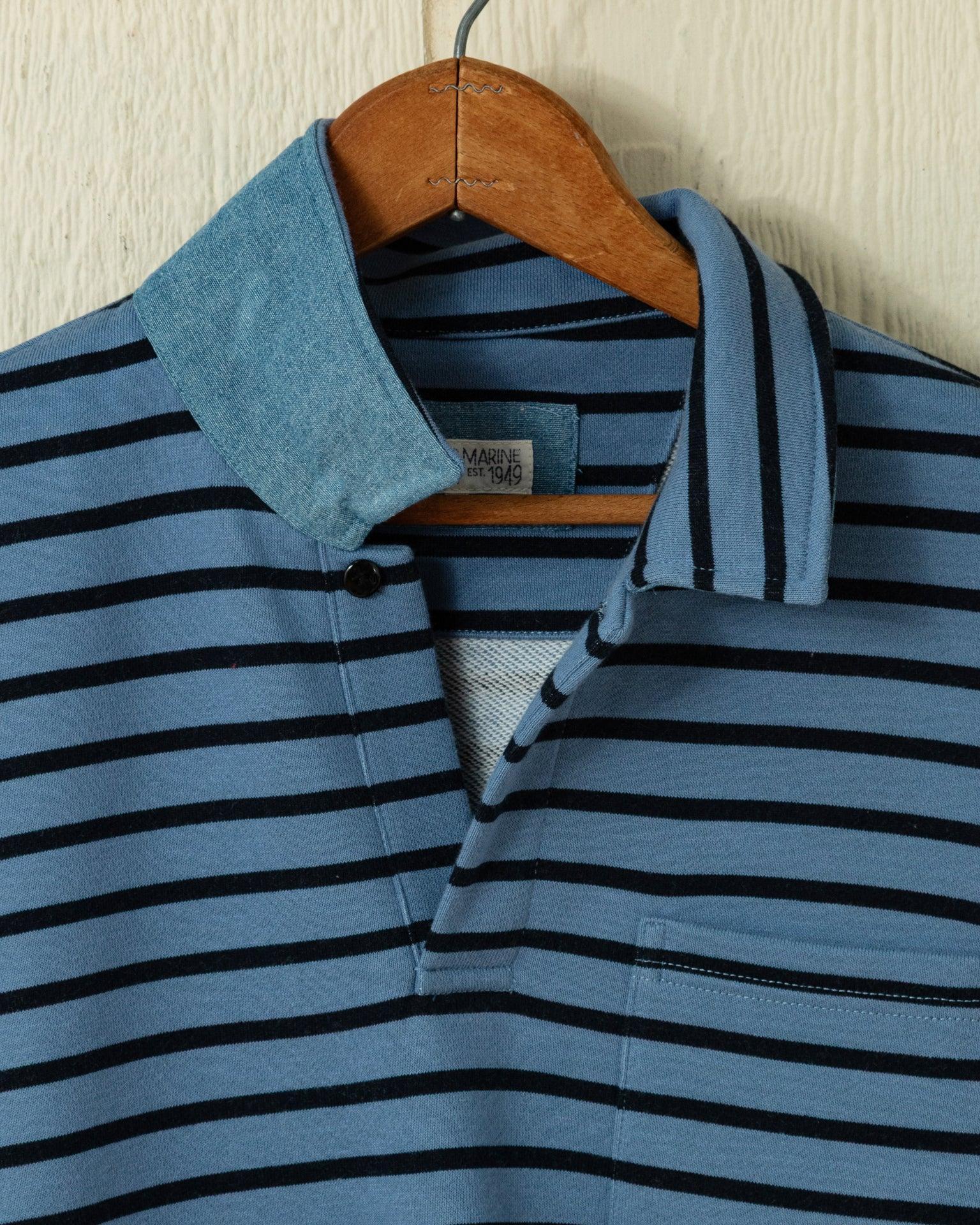 Acadia Polo in Atlantic Blue/Navy Loopback Terry Product Image