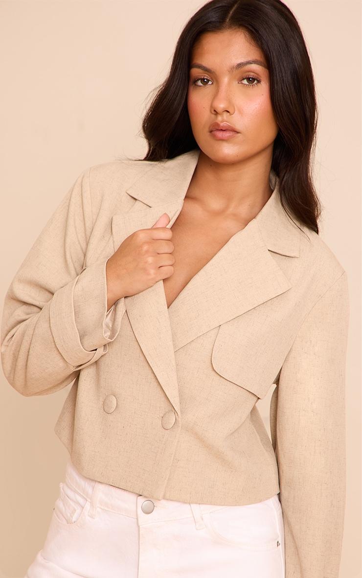 Stone Linen Look Short Trench Product Image