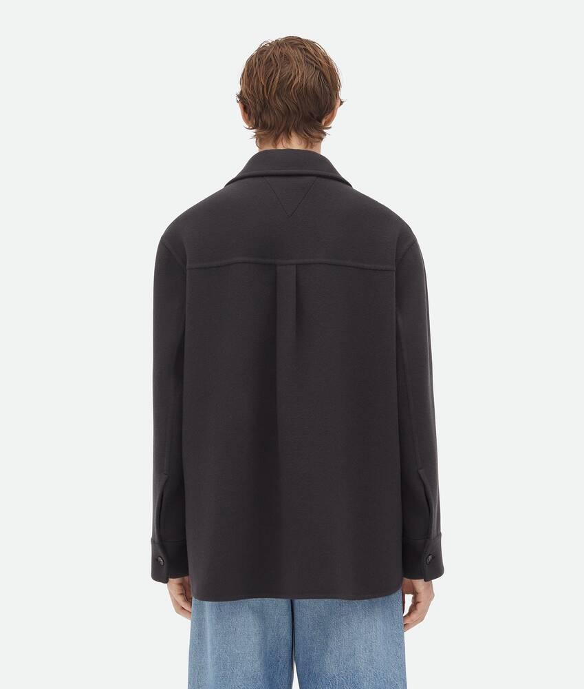 Men's Soft Double Cashmere Coat in Charcoal Product Image