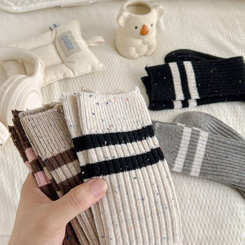 Striped Hem Crew Socks Product Image