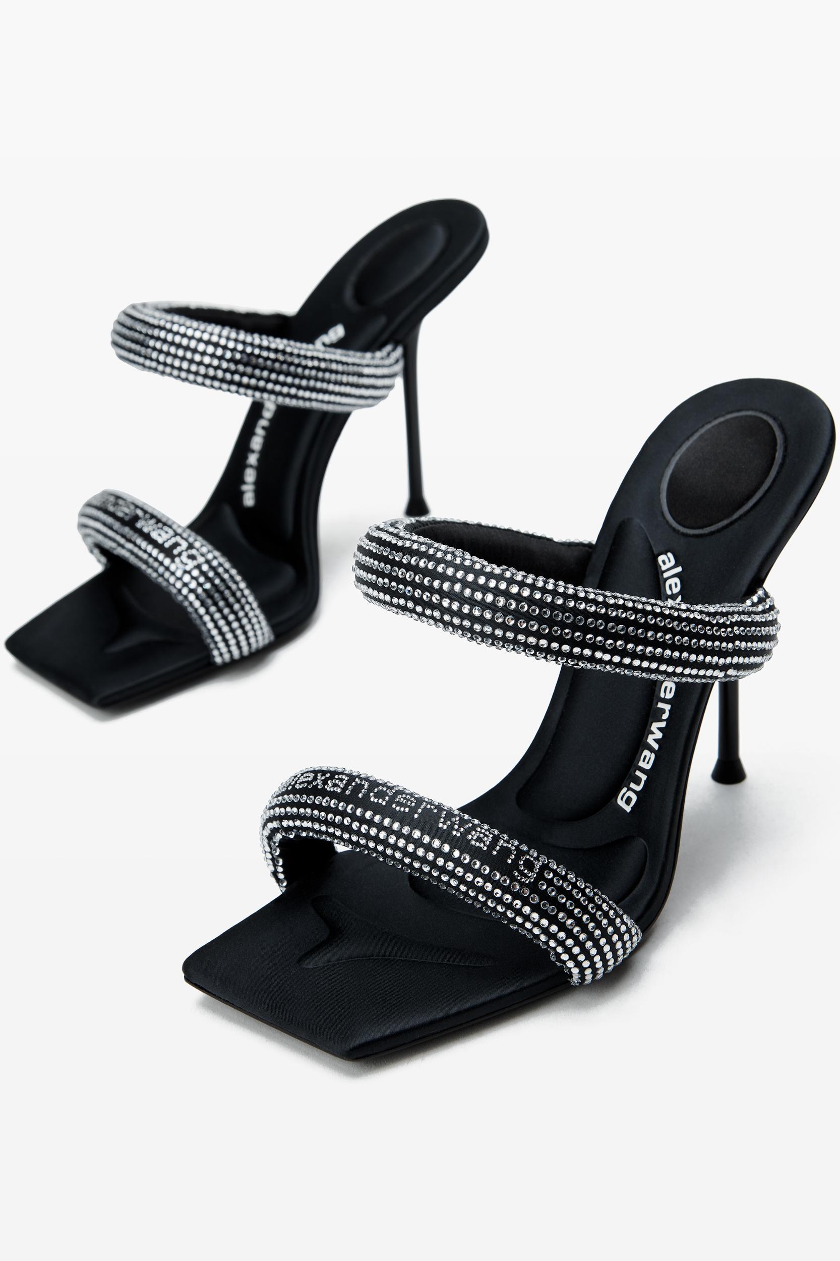 Black Crystal Hotfix Julie Tubular Sandals Product Image