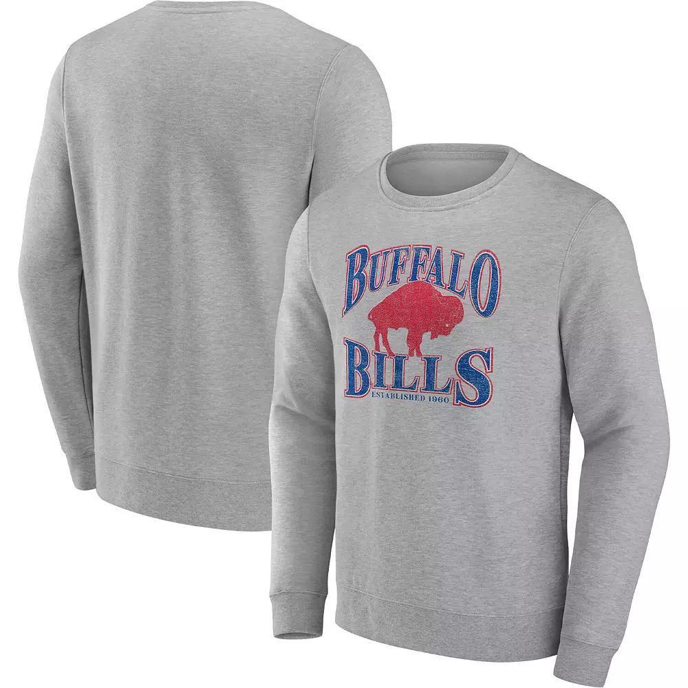 Men's Fanatics Branded Heathered Charcoal Buffalo Bills Playability Pullover Sweatshirt, Size: Small Product Image