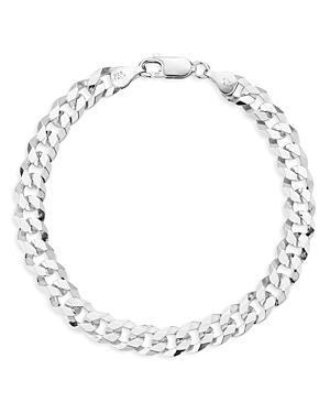 Milanesi And Co Mens Sterling Silver 7mm Curb Chain Bracelet Product Image