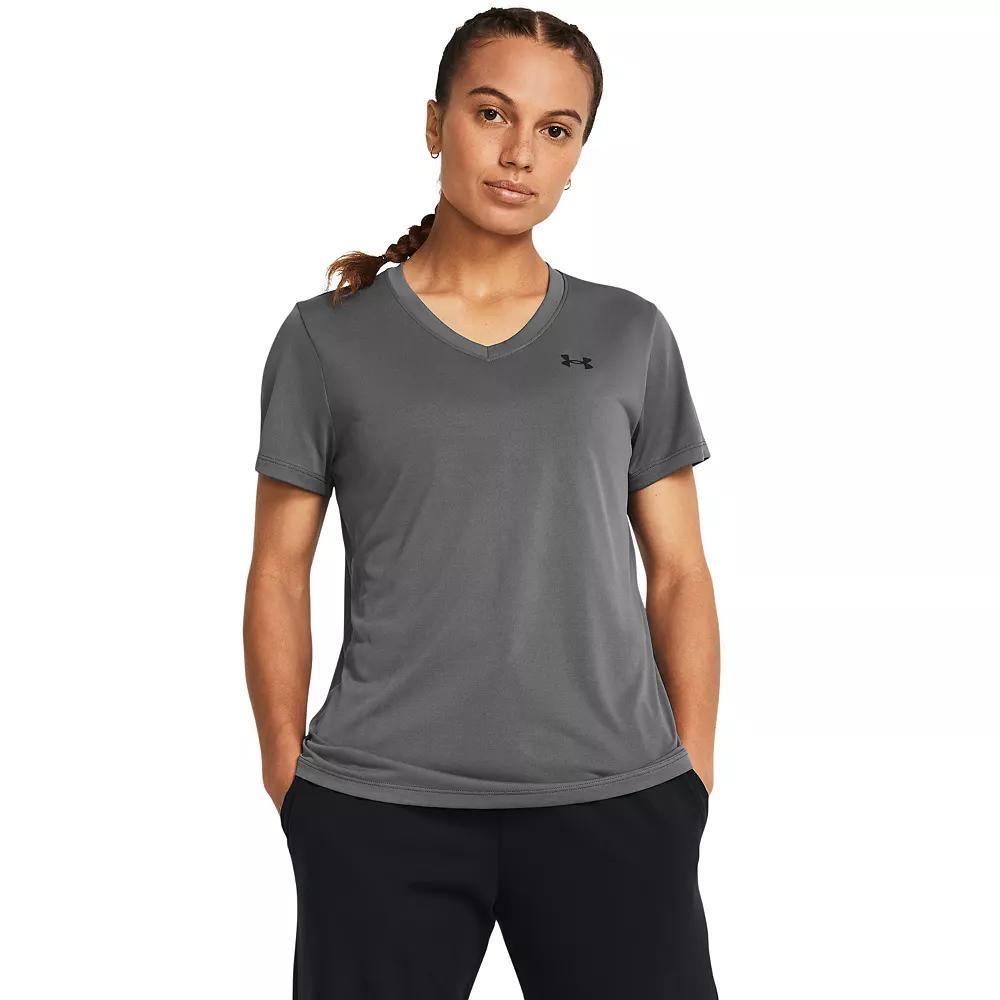 Women's Under Armour Tech™ V-Neck Short Sleeve Tee, Size: Medium, Gray Product Image