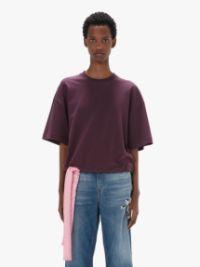 SATIN CROPPED T-SHIRT in purple | JW Anderson US  Product Image