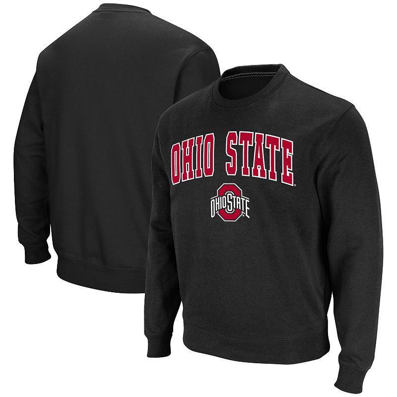 Men's Colosseum Black Ohio State Buckeyes Team Arch & Logo Tackle Twill Pullover Sweatshirt, Size: XL Product Image