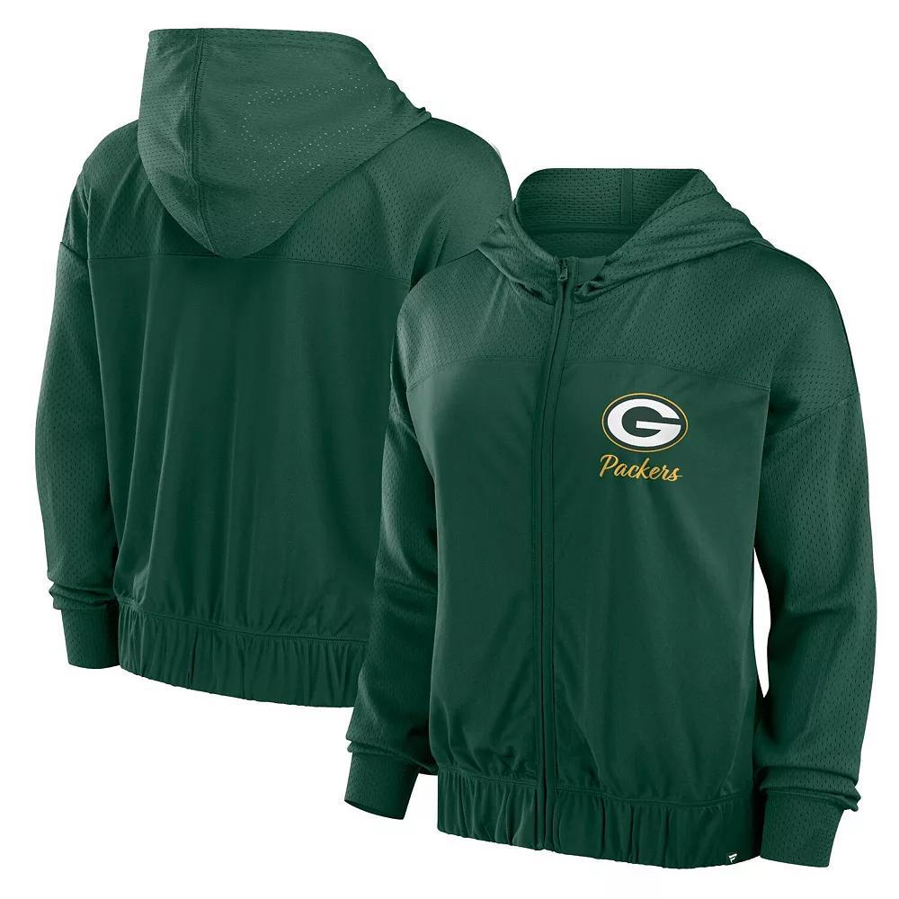 Women's Fanatics Green Green Bay Packers Script Lock Full-Zip Hoodie, Size: 2XL Product Image