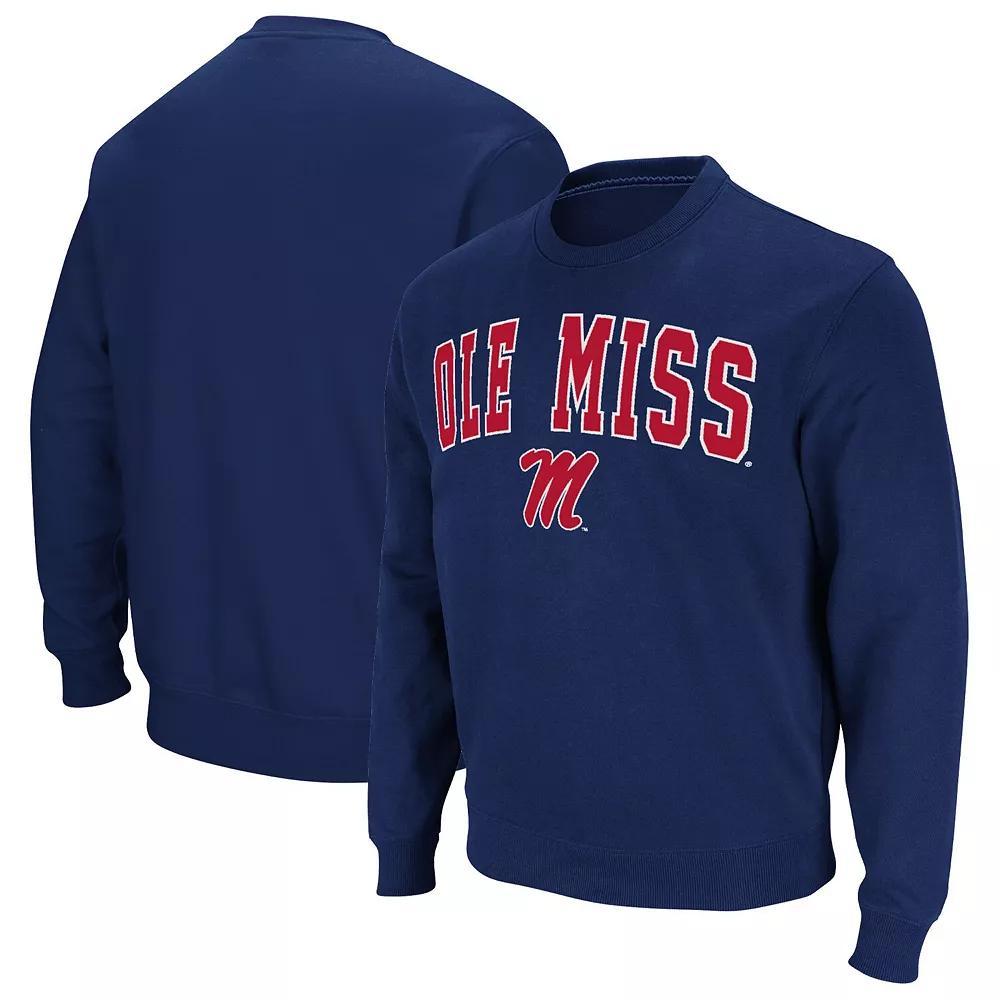 Men's Colosseum Navy Ole Miss Rebels Arch & Logo Pullover Sweatshirt, Size: 2XL, Blue Product Image