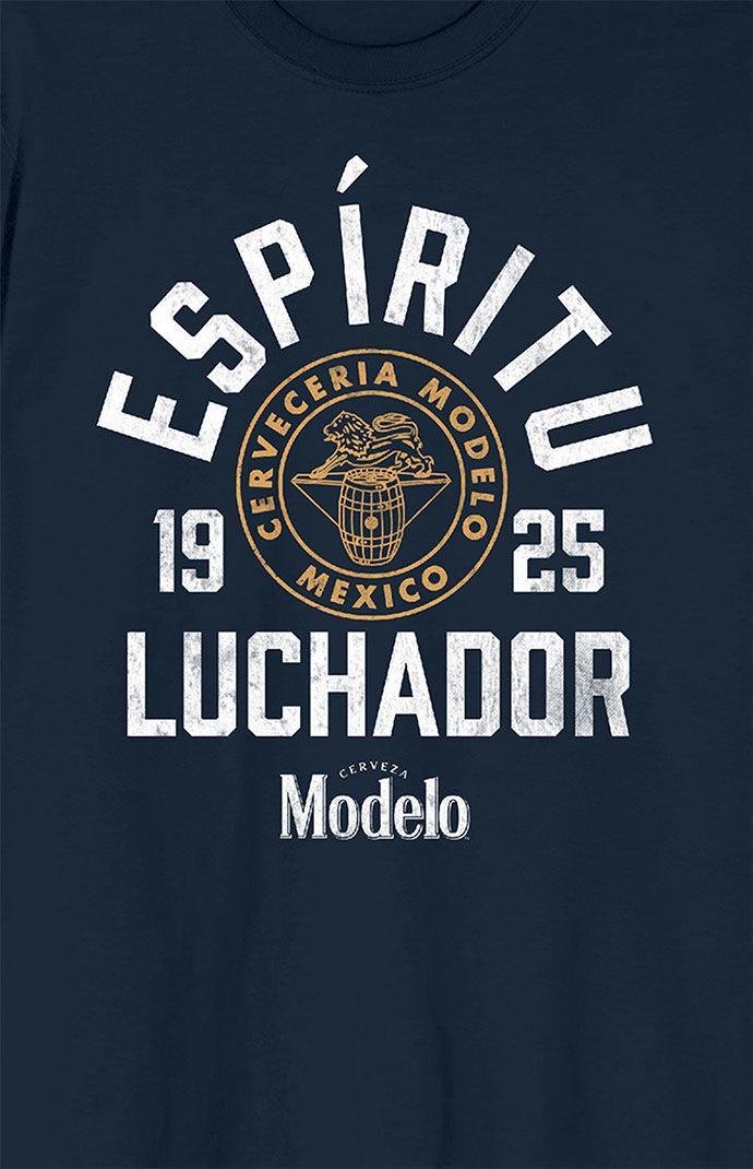 Men's Modelo Espiritu Luchador Short Sleeve Graphic T-Shirt, Size: Large, Blue Product Image