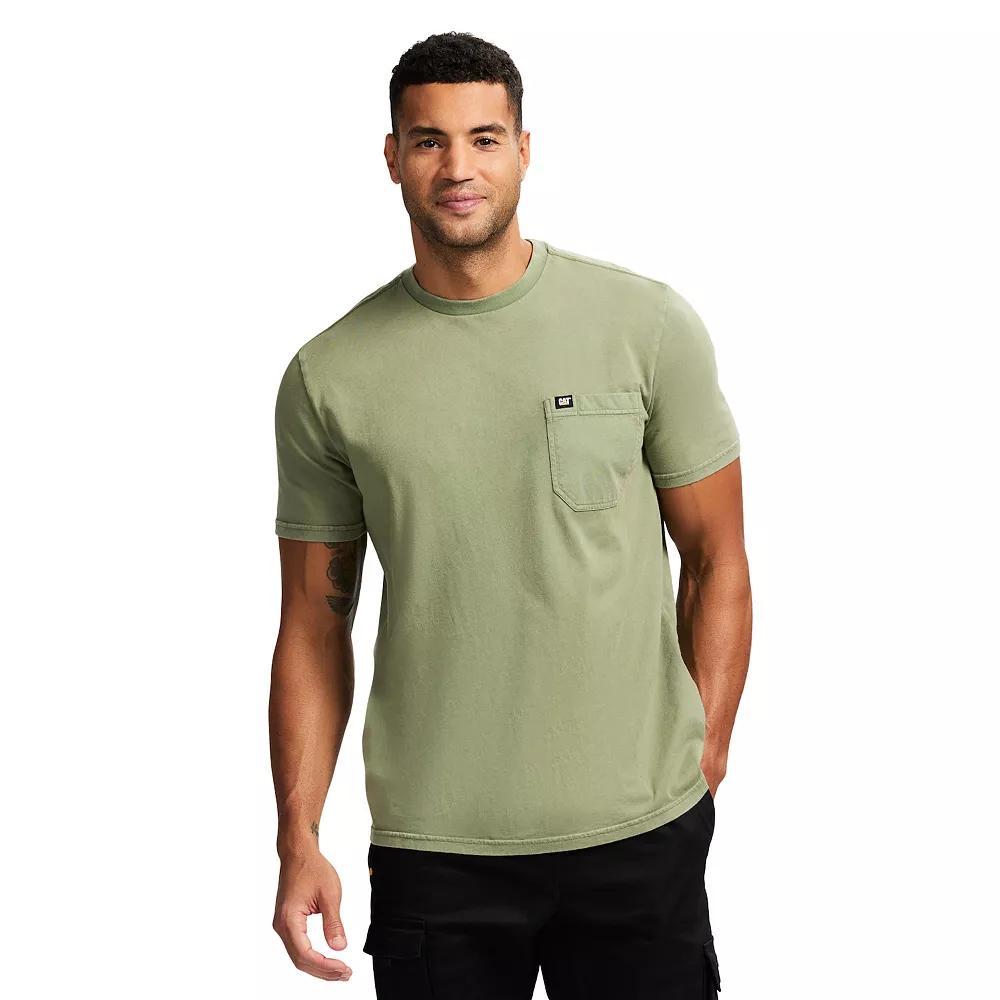 Men's Caterpillar Short Sleeve CAT Logo Pocket Tee, Size: Medium, Dusty Green Product Image