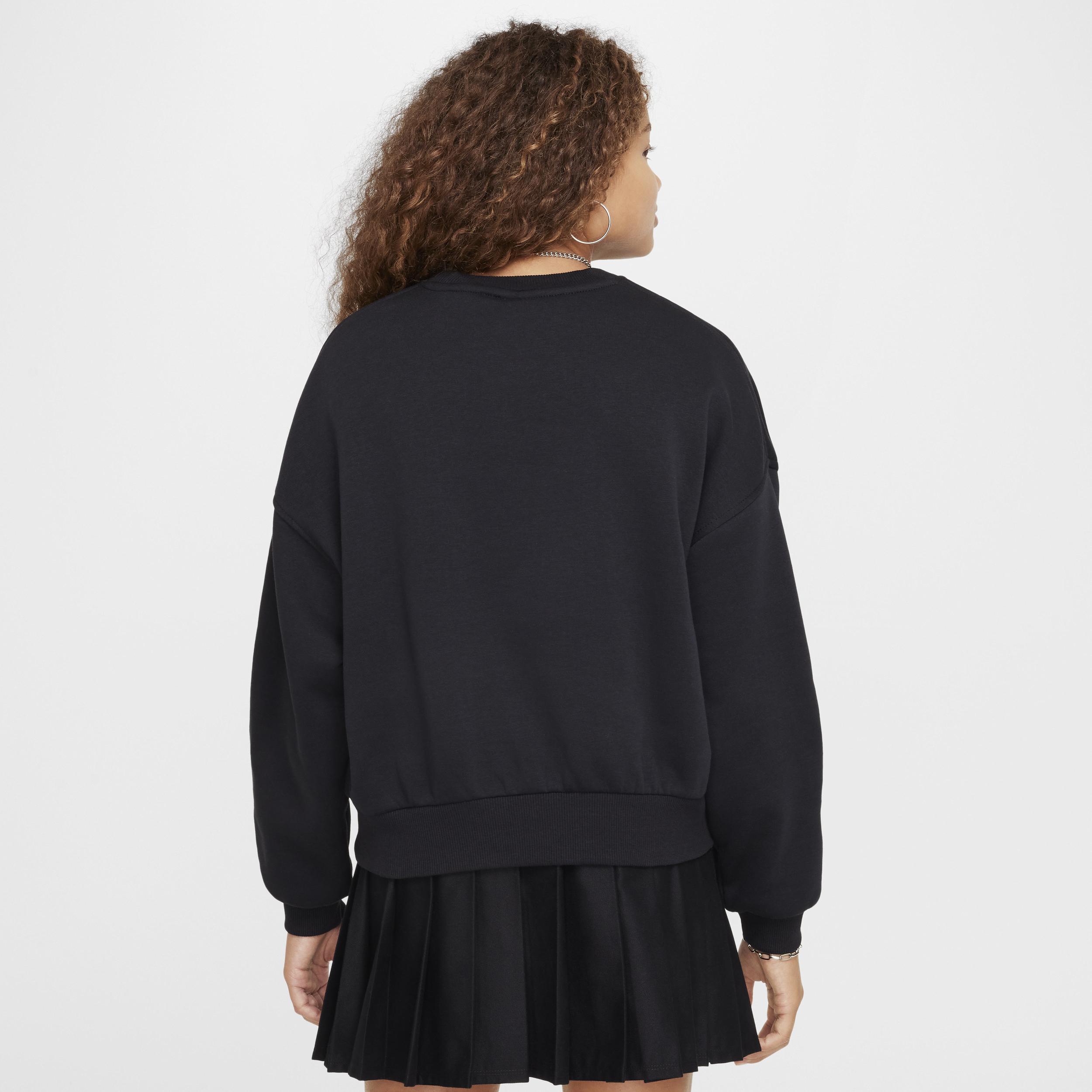 Nike Kids' Sportswear Club Fleece Crewneck Sweatshirt in Black/White at Nordstrom, Size Xs Product Image