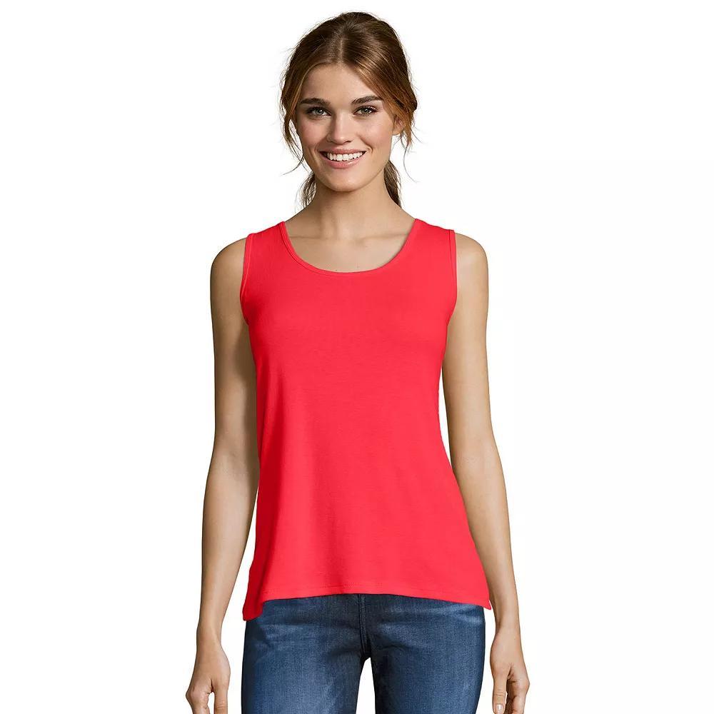 Women's Hanes® Mini-Ribbed Tank Top, Size: Small, Blue Product Image