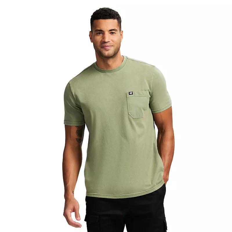 Men's Caterpillar Short Sleeve CAT Logo Pocket Tee, Size: Medium, Dusty Green Product Image
