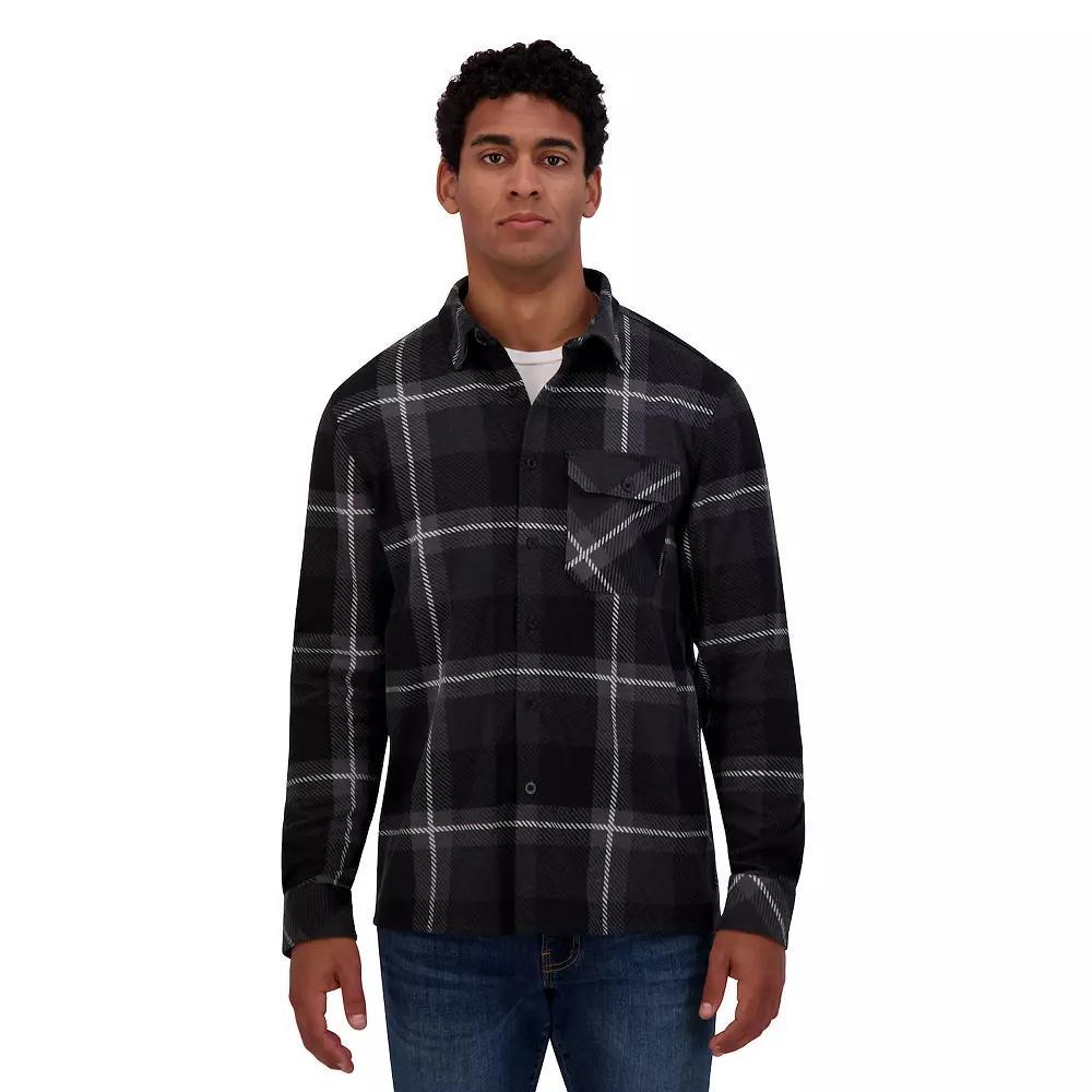 Men's ZeroXposur Knit Flannel Button-Down Shirt, Size: XXL, Brown Navy Ivory Product Image