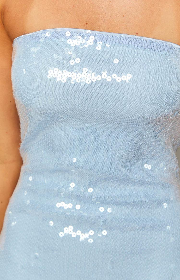 Allie Blue Sequin Strapless Mini Dress Product Image