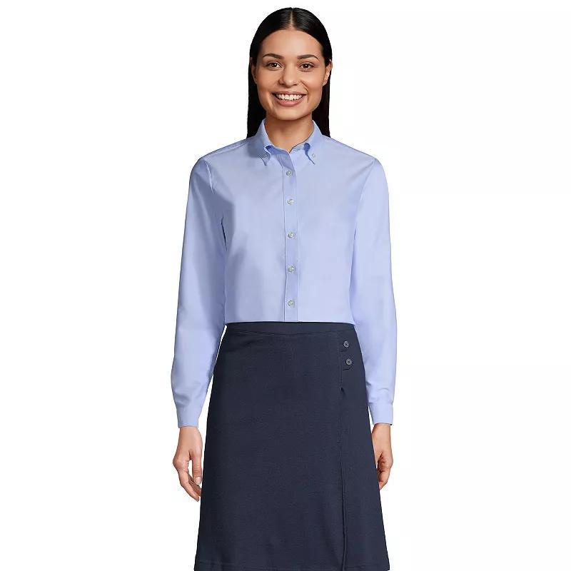 Womens Lands End Long Sleeve Oxford Dress Shirt Product Image
