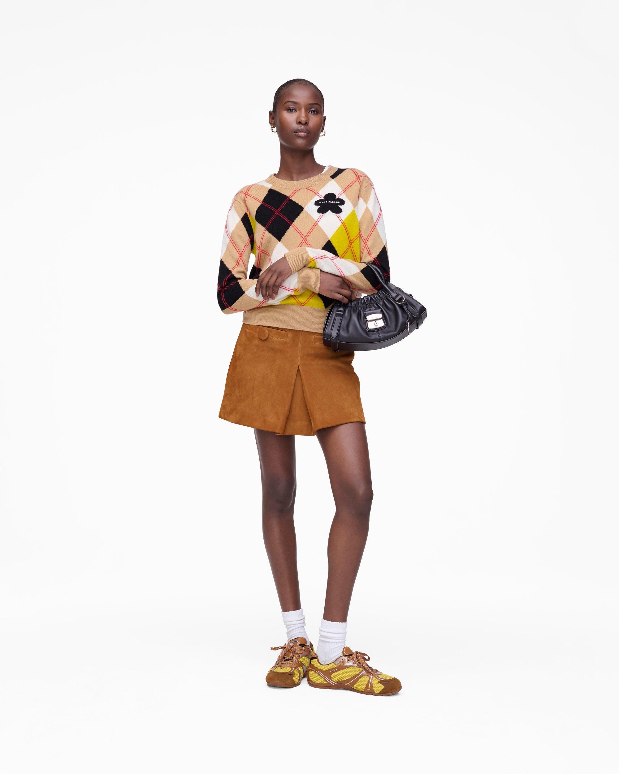 Suede Box Pleat Mini Skirt Product Image