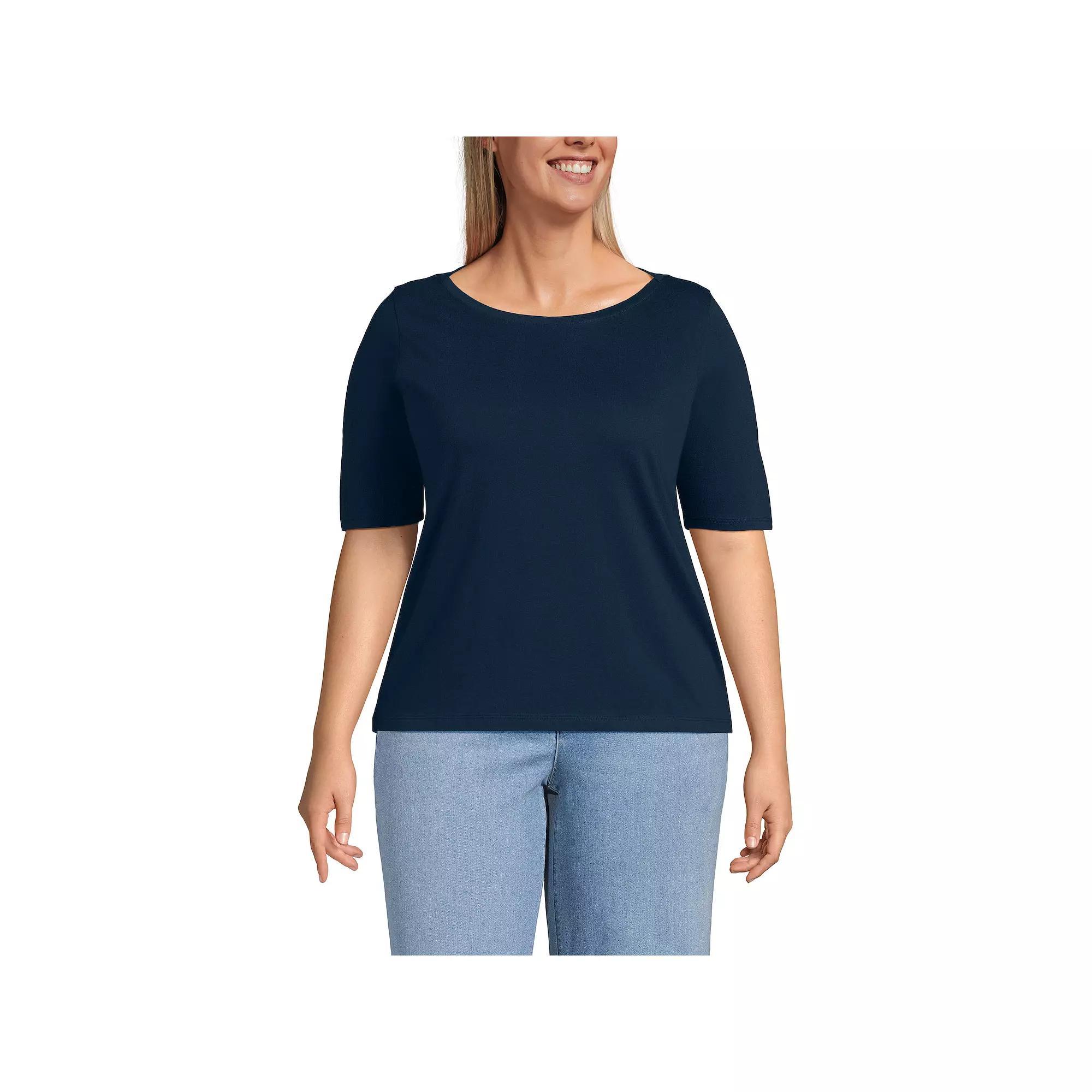 Plus Size Lands' End Supima Top, Women's, Size: 1XL, Fresh Ivory Product Image