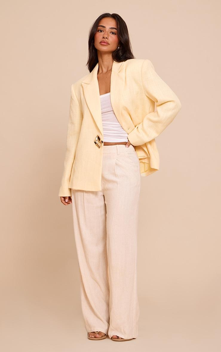 Petite Buttercream Trim Detail Textured Blazer Product Image