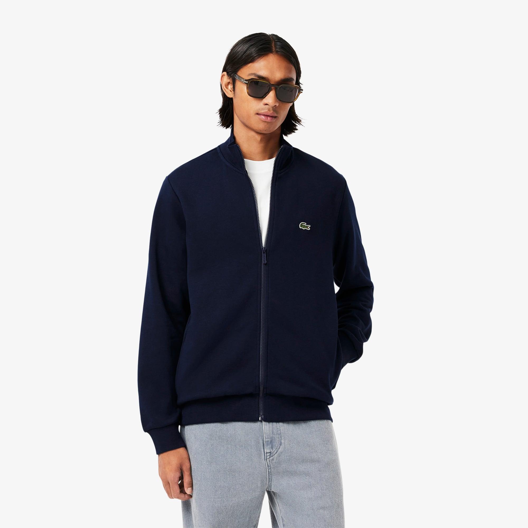 Men's Zip-Up High-Neck Fleece Sweatshirt Product Image