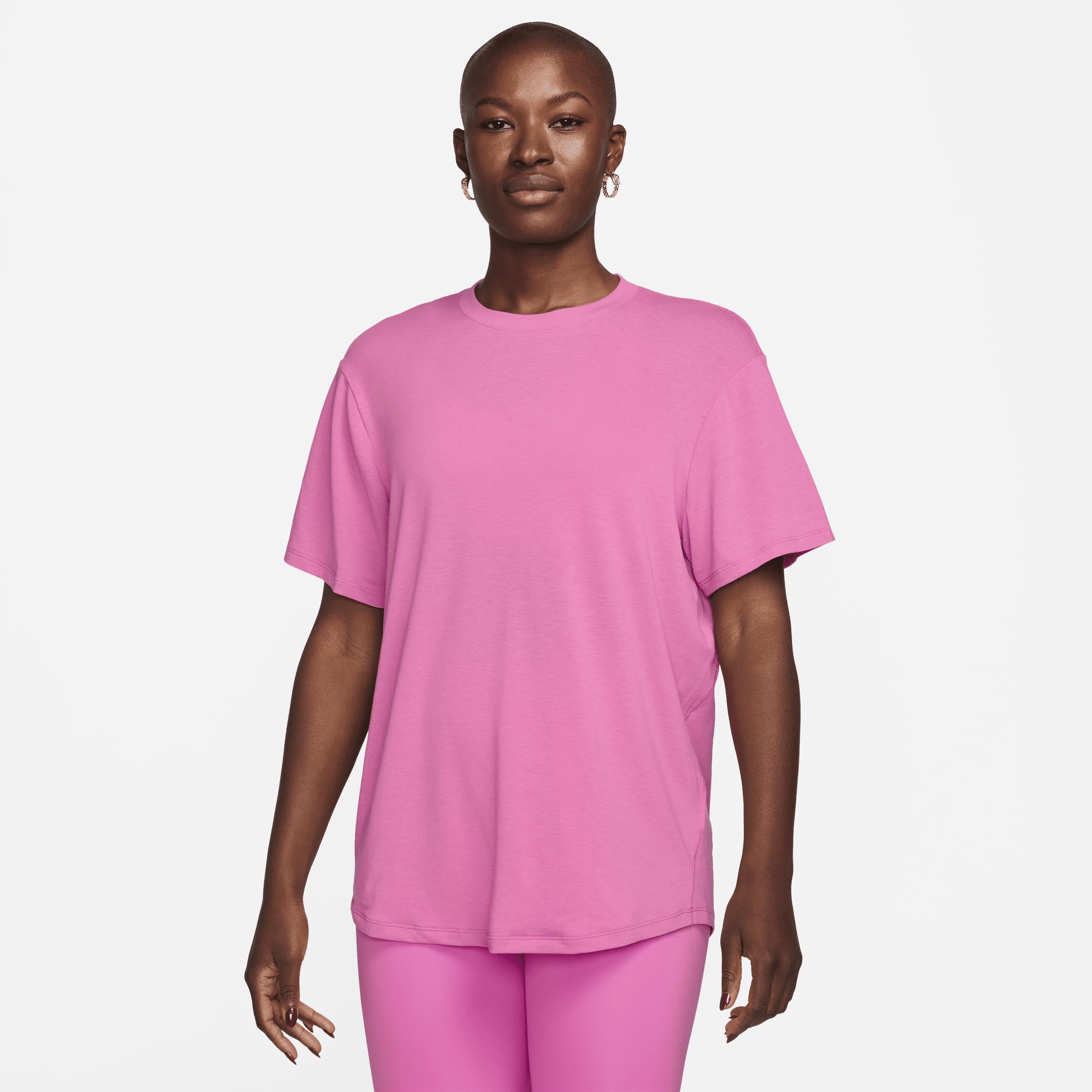 Nike Womens One Relaxed Dri-fit Short-Sleeve Top - Playful Pink Product Image