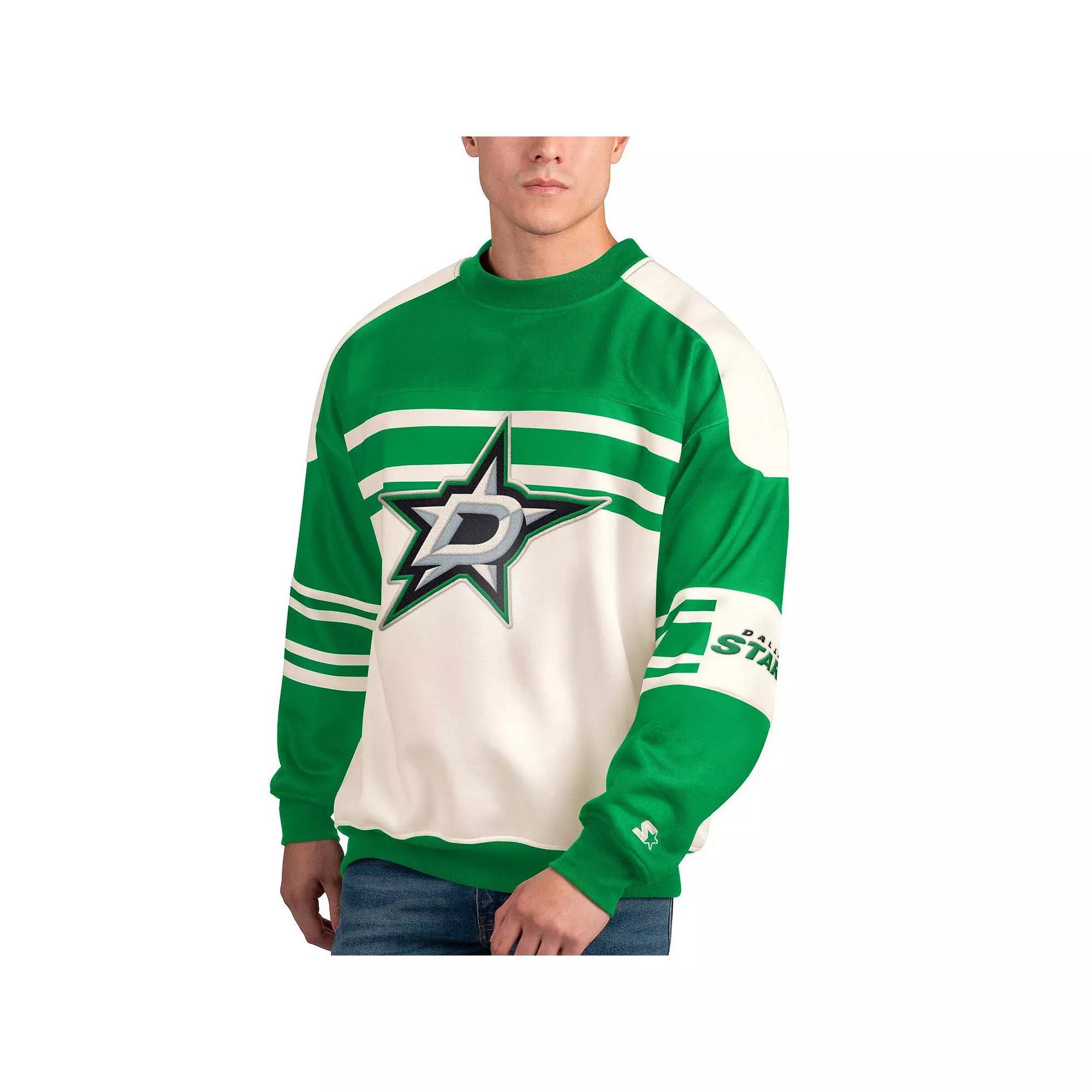 Men's Starter White New York Islanders Defense Fleece Crewneck Pullover Sweatshirt, Size: 2XL, Isl White Product Image