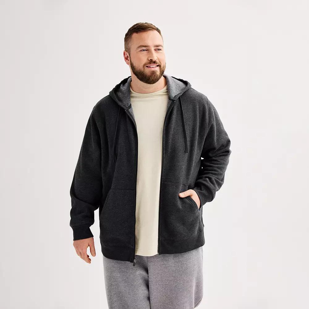 Big & Tall Tek Gear® Ultra Soft Fleece Zip-Front Hoodie, Men's, Size: Large Tall, Grey Dark Product Image