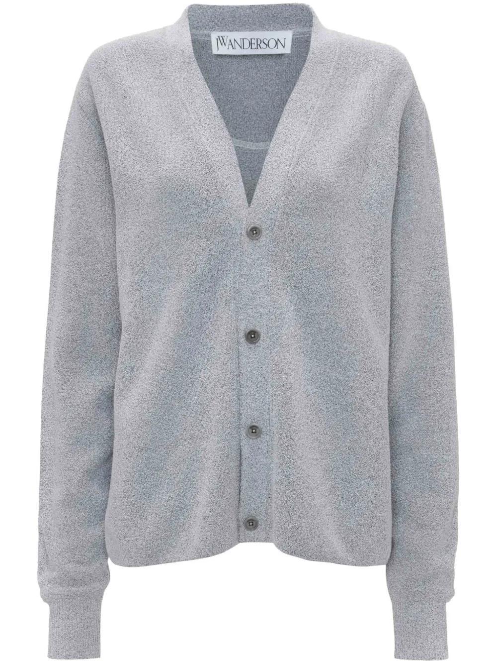 JW ANDERSON Bouclé Cardigan In Grey Product Image